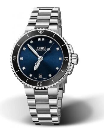 Review Oris Aquis Date 36 Stainless Steel Blue Diamond Bracelet Replica Watch 01 733 7652 4195-07 8 18 01P - Click Image to Close